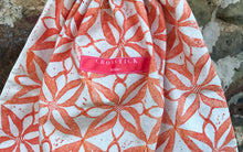Load image into Gallery viewer, Hand Block Printed, Deep Orange Drawstring Bag - Large
