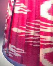 Load image into Gallery viewer, 30cm Pleated Lampshade - Pink &amp; White Ikat Silk

