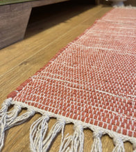 Load image into Gallery viewer, 60cm x 90cm Rust Red Hand Loomed Soft Cotton Rug
